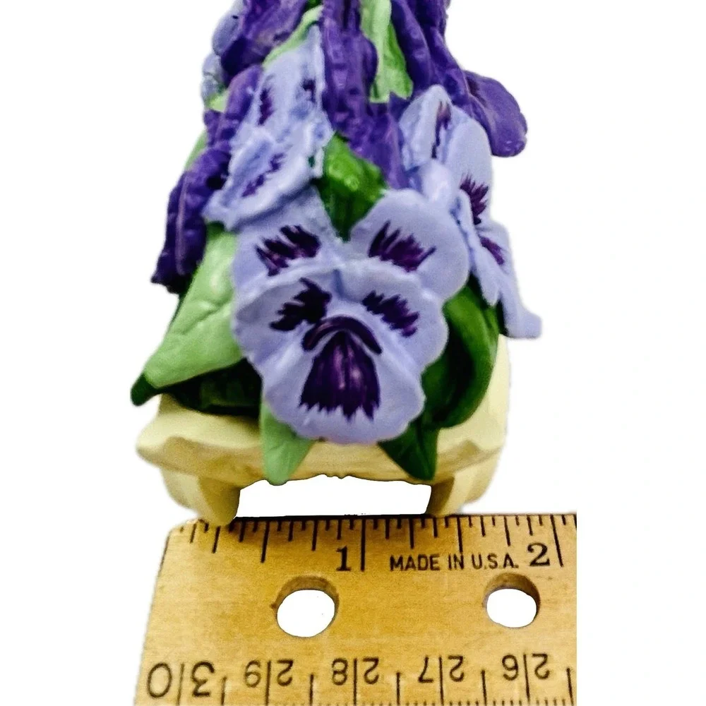 Hallmark‎ PANSY CART 2 pc Trinket Box with Tag
